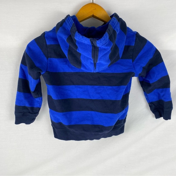 Gymboree Striped Hoodie Sweater Toddler 4T Blue Knight Crest - Picture 4 of 4